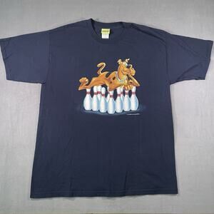 Cartoon Network Scooby Doo Vintage Y2K Bowling Shirt Size XL Blue
